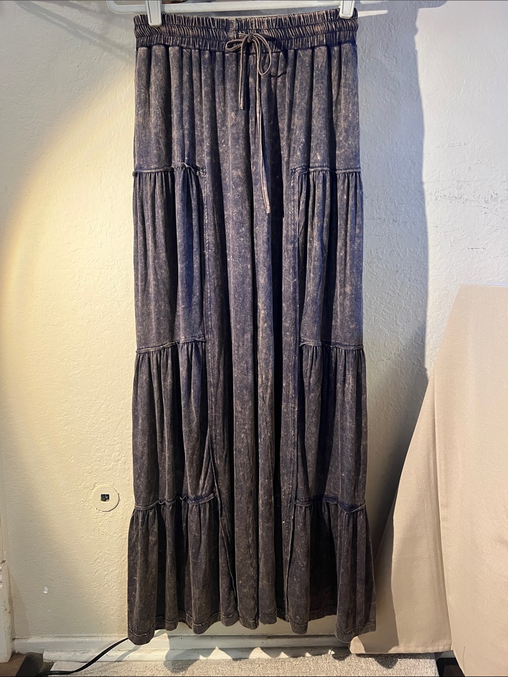 mittoshop Black Washed Tiered Wide Leg Jumpsuit Pants - Picture 2 of 6